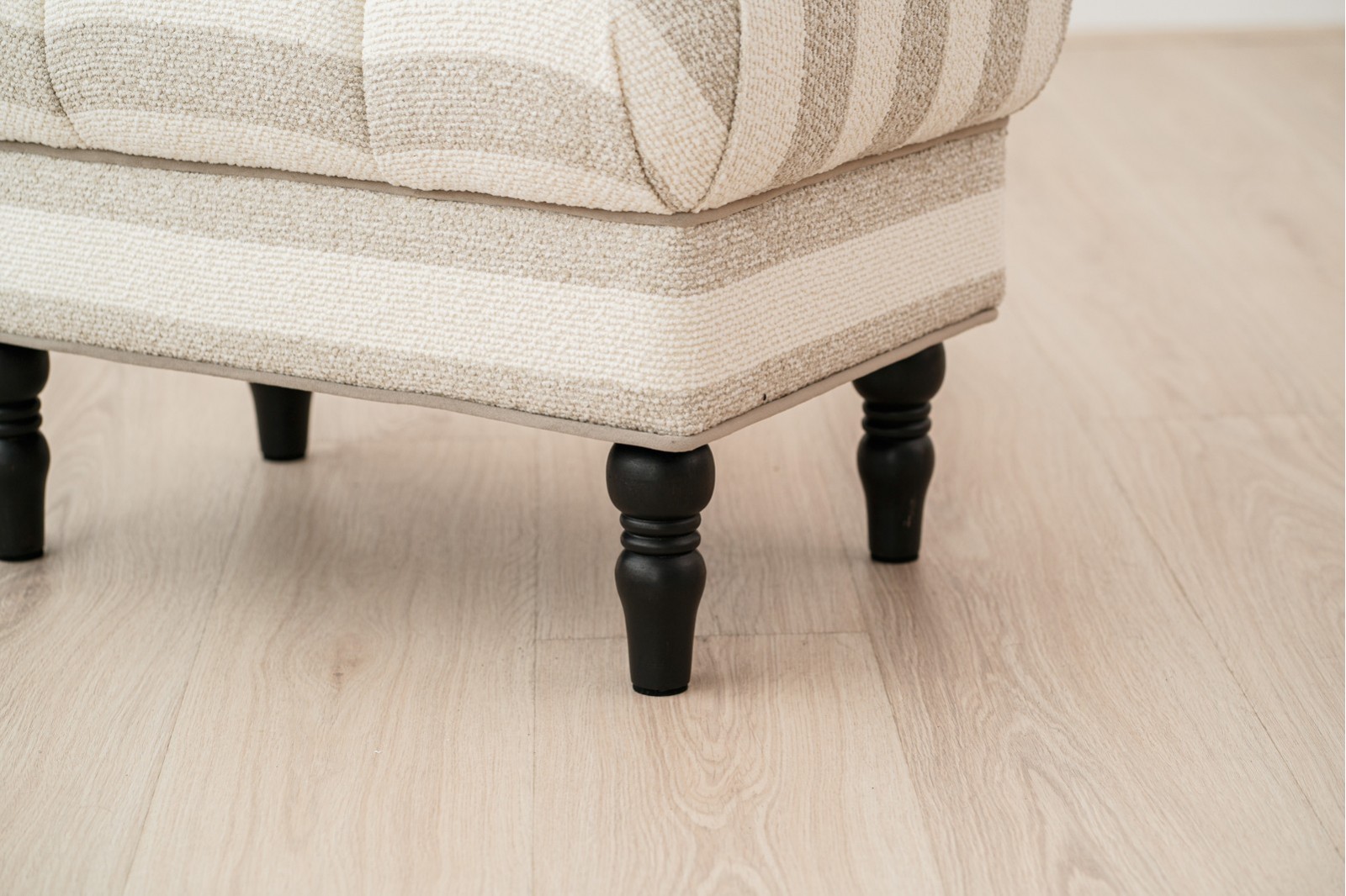 MARLO POUF. GREY AND IVORY