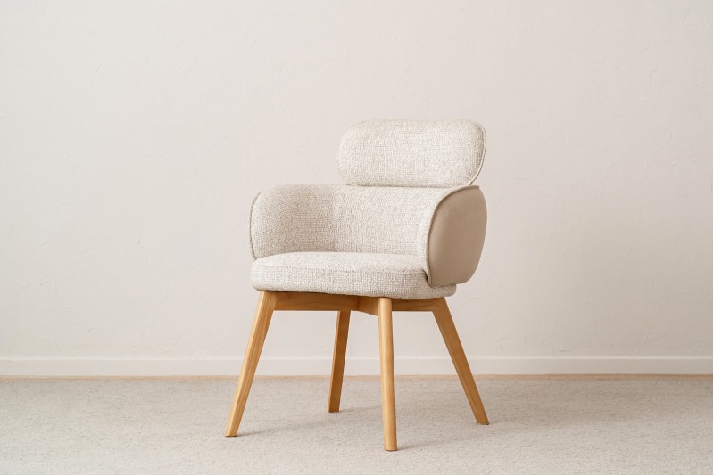 SET OF 2 ALDEN DINING CHAIRS. STONE TONE