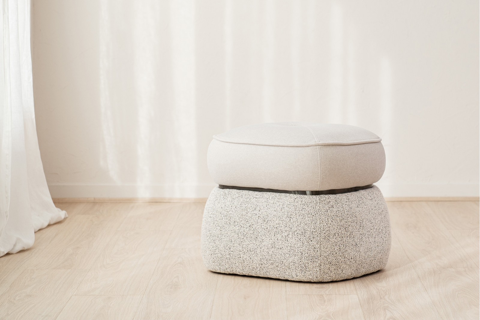 SET DE 2 POUFS DUNA. PIERRE ET GRIS