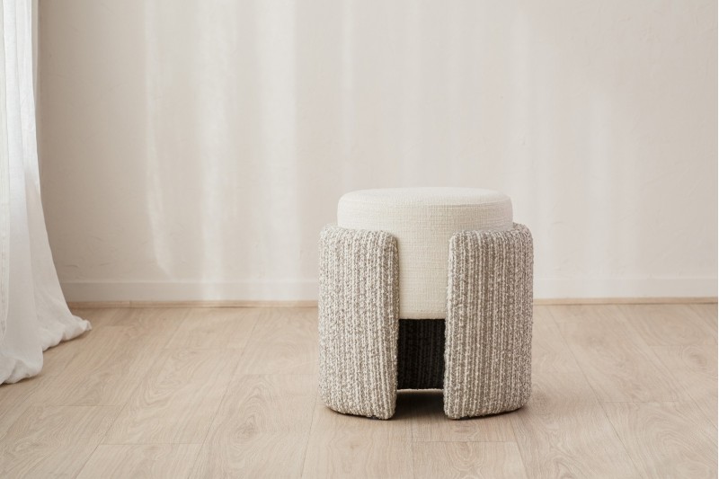 SET DE 2 POUFS MINIA. PIERRE ET GRIS