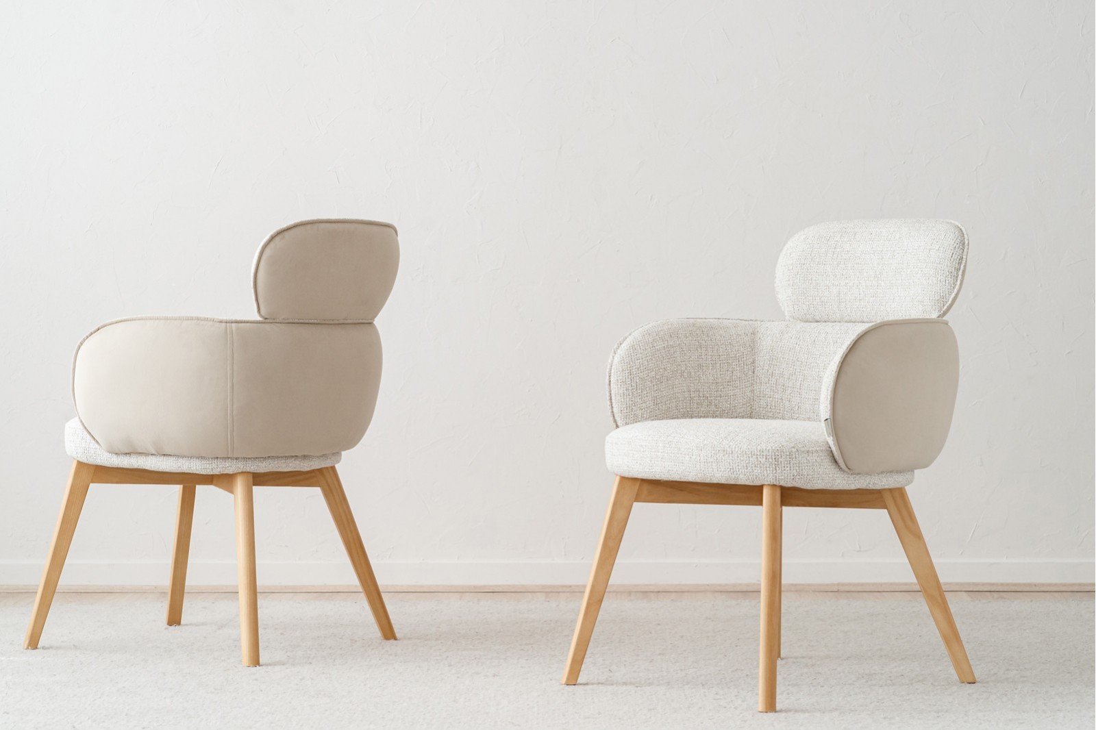 SET OF 2 ALDEN DINING CHAIRS. STONE TONE