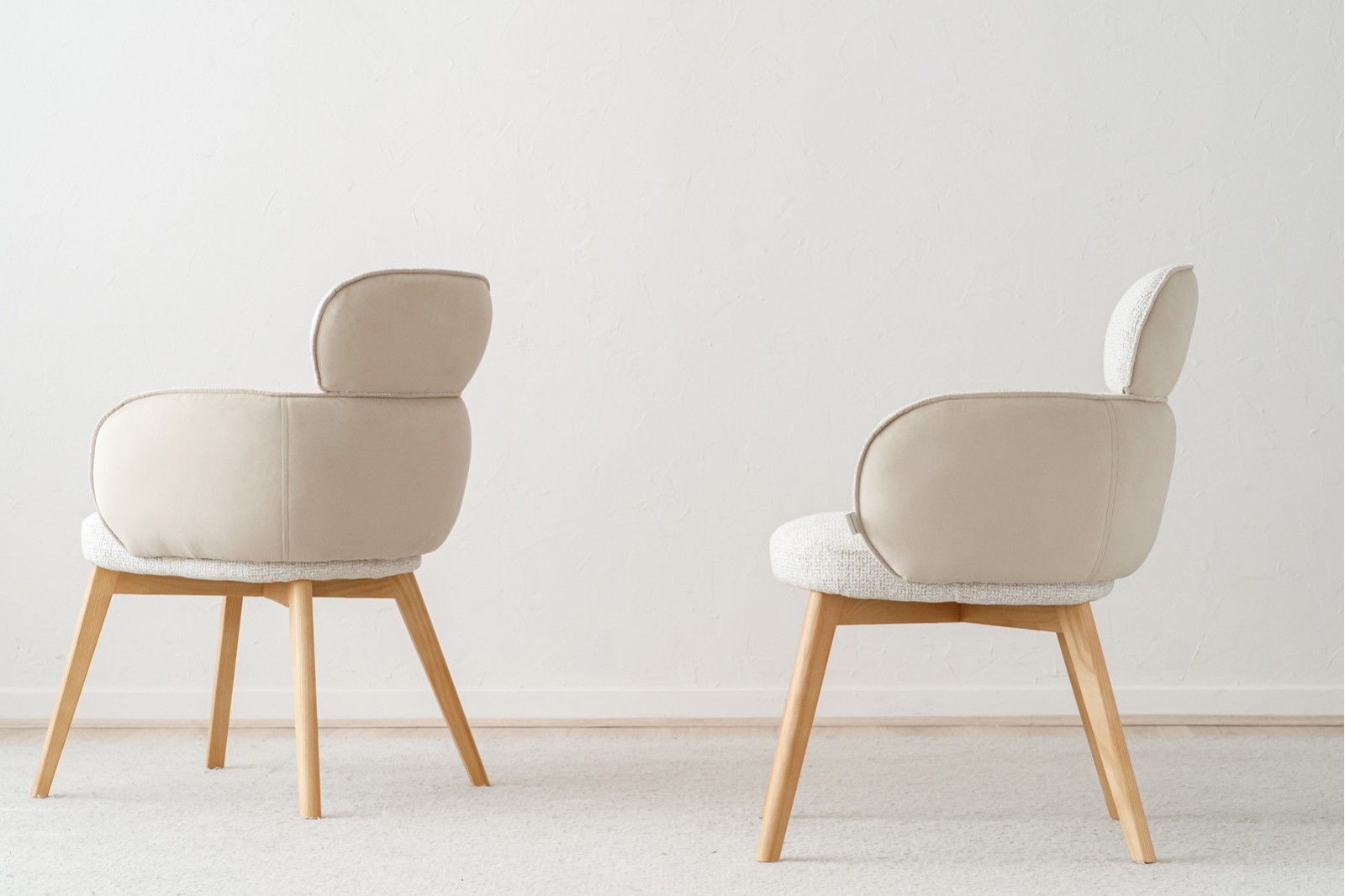 SET OF 2 ALDEN DINING CHAIRS. STONE TONE