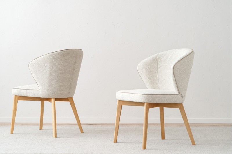 SET 2 CHAIRS EVA.IVORY. TAUPE