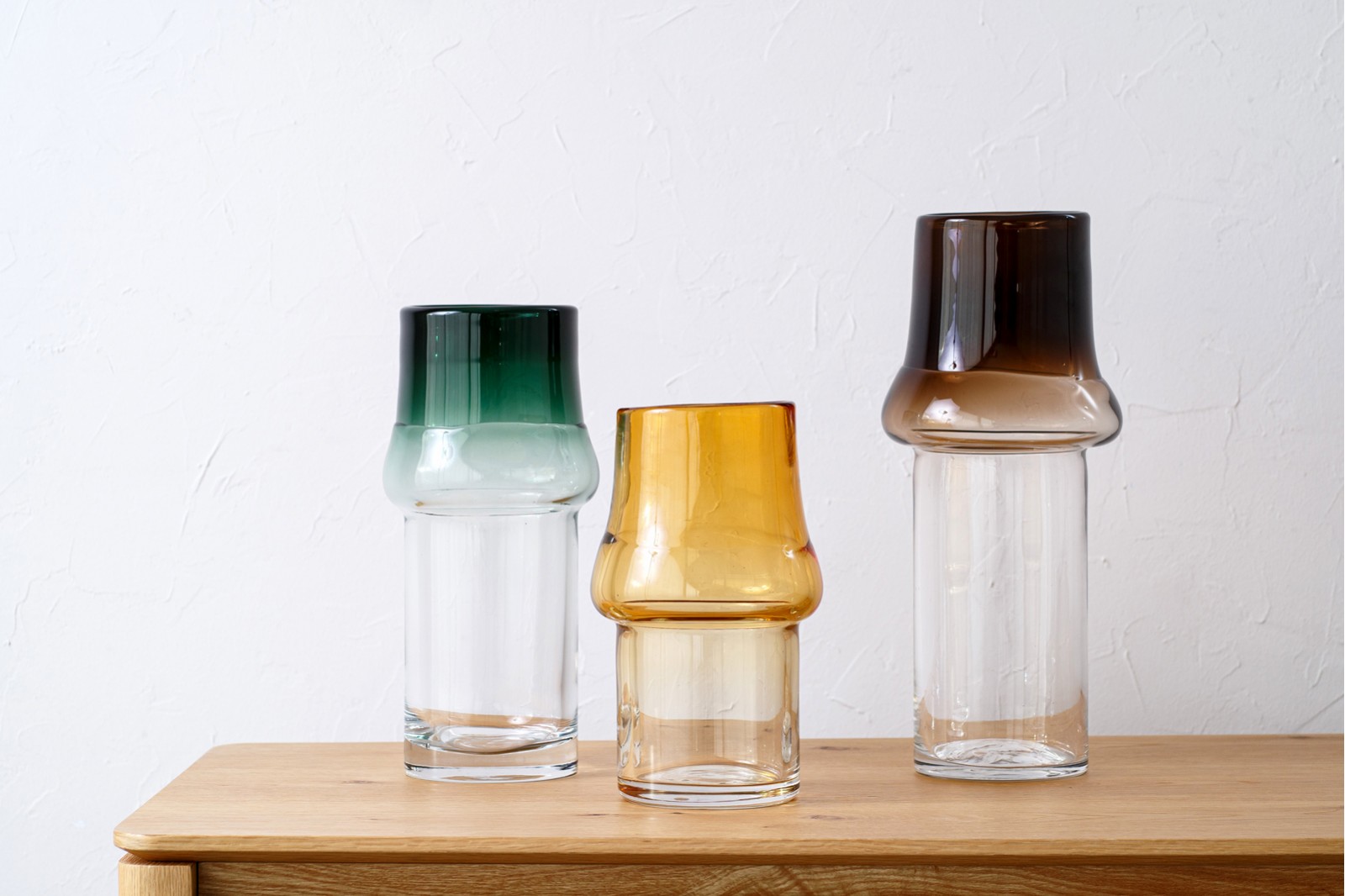 LENA COLLECTION: CLEAR AND COLOURED GLASS VASES
