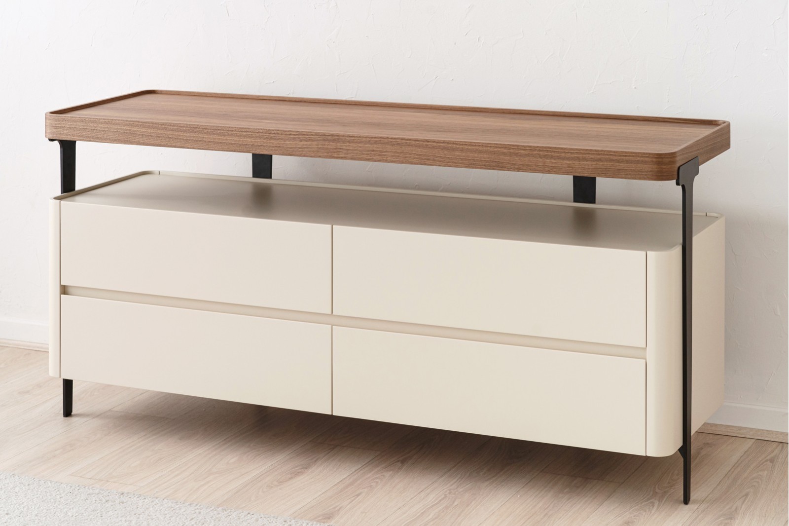 CÓMODA SARELA LACADO BEIGE MATE NOGAL