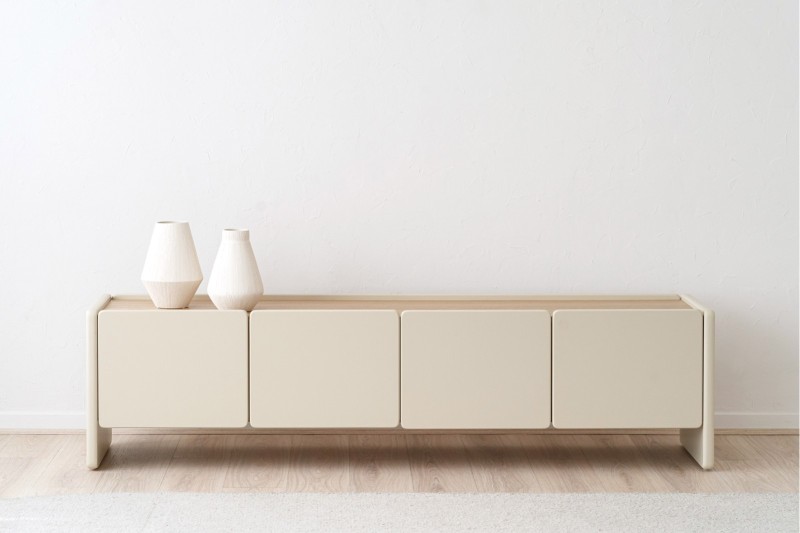 MUEBLE TV CENZA. BEIGE MATE Y FRESNO