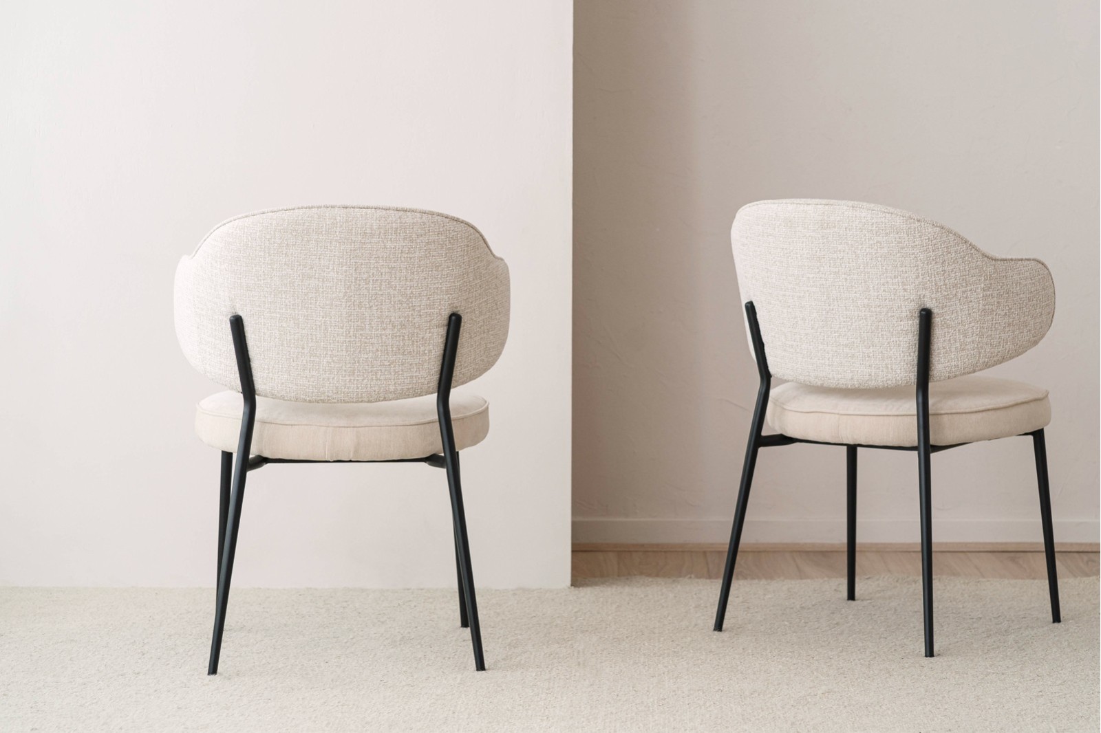 SET 2 SILLAS CLOE METAL. BEIGE Y CREMA