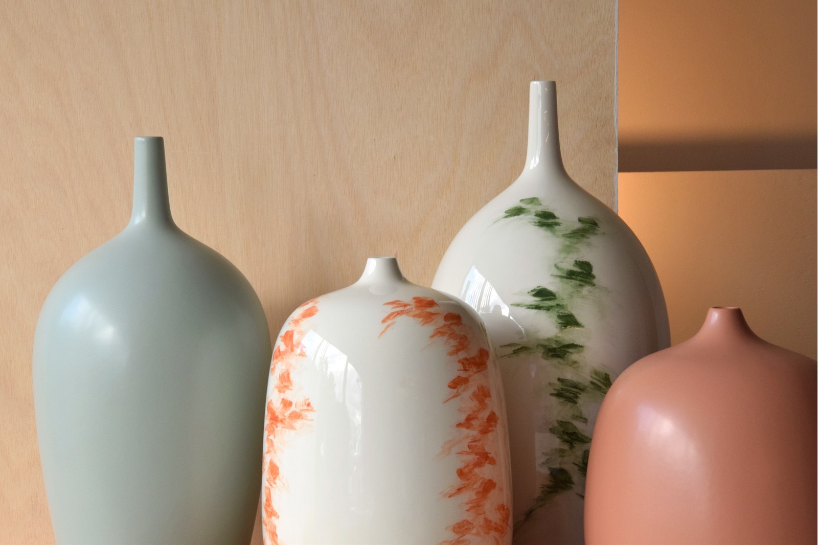 GREEN COLLECTION: HAND-PAINTED CERAMIC VASES