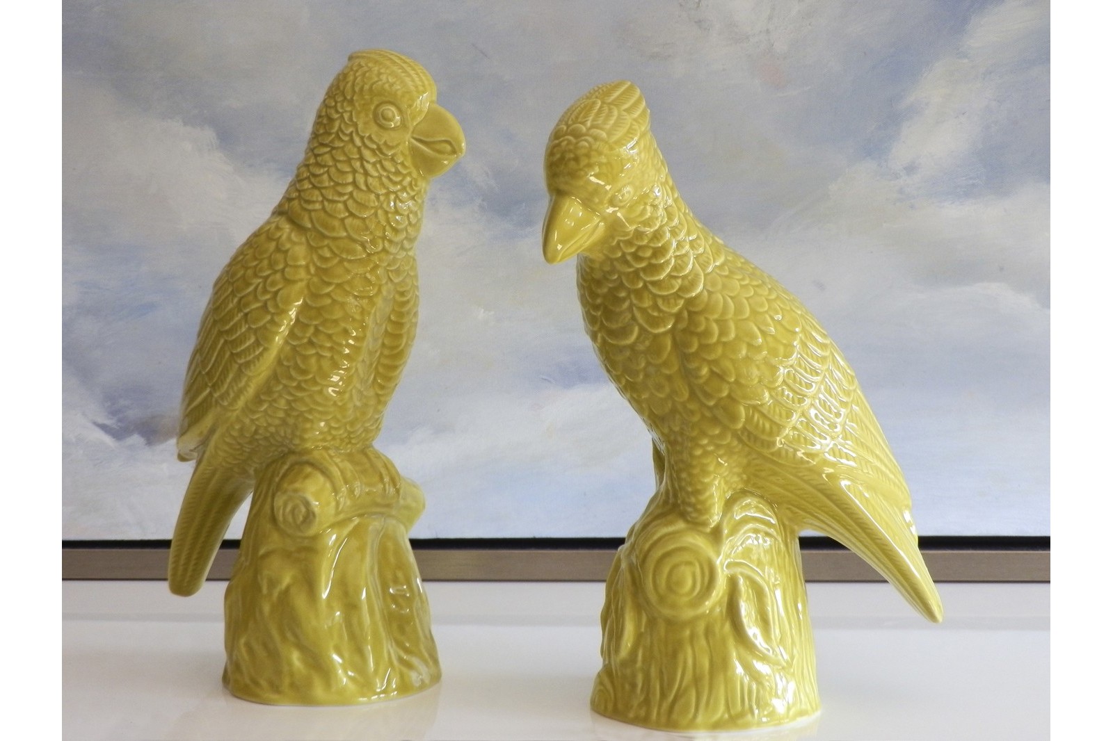 PARROT COLLECTION. CERAMIC SCULPTURE YELLOW