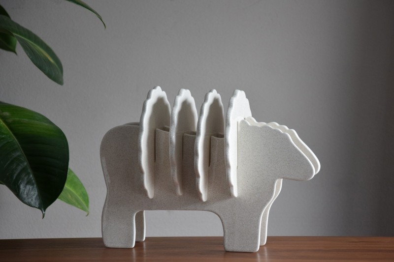 FIGURA OVEJA GERTRUDIS.CERÁMICA BLANCA 