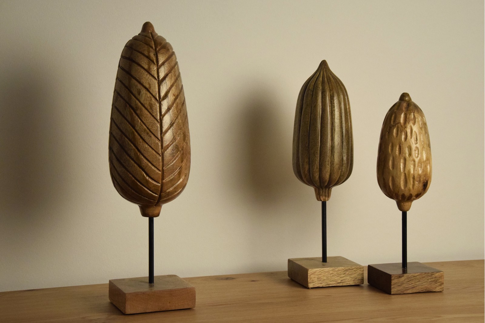 COLLECTION OF THREE CARVED WOODEN FIGURES