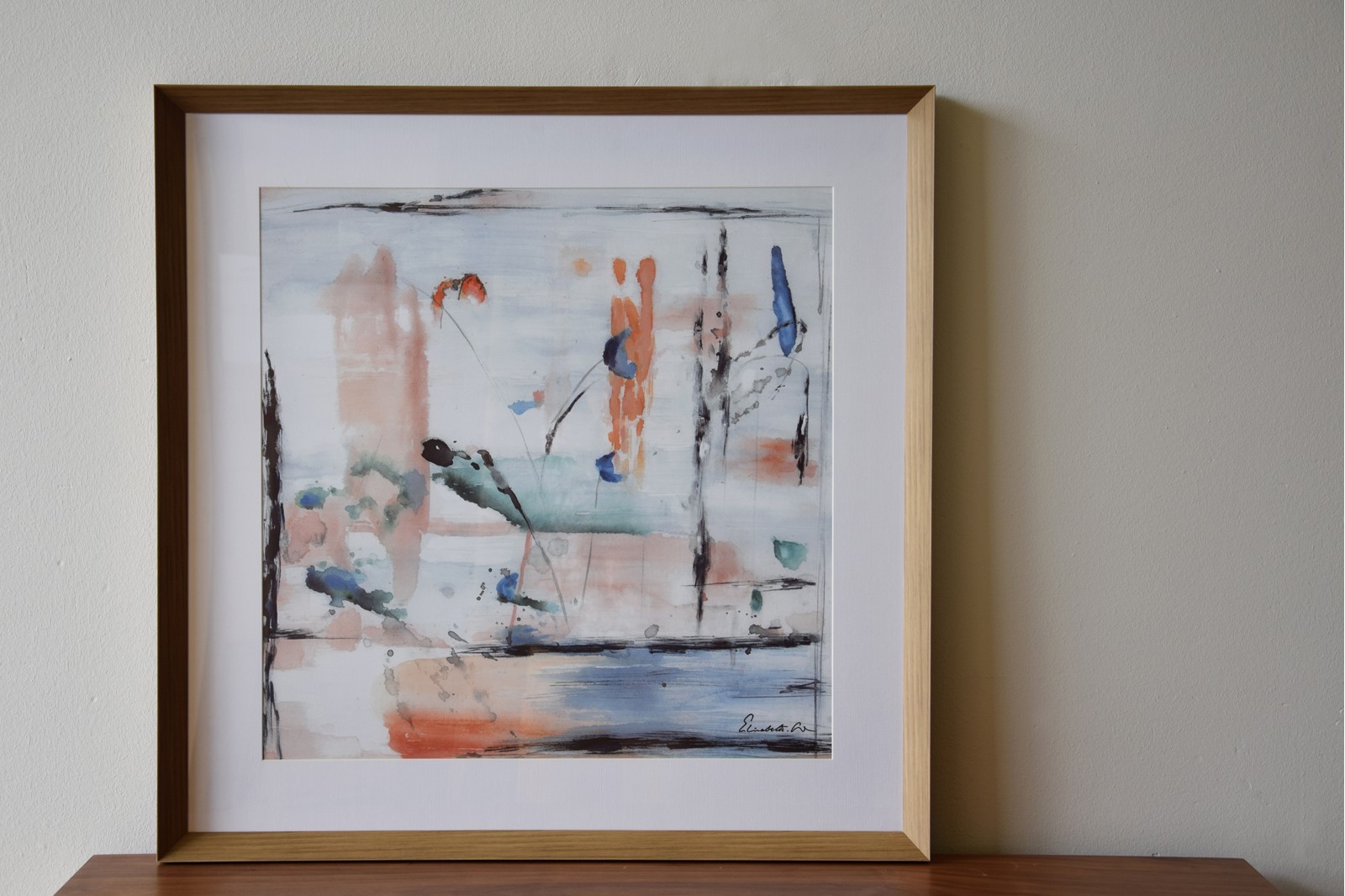 ABSTRACT  PAINTING WATERCOLOUR N1. GLASS