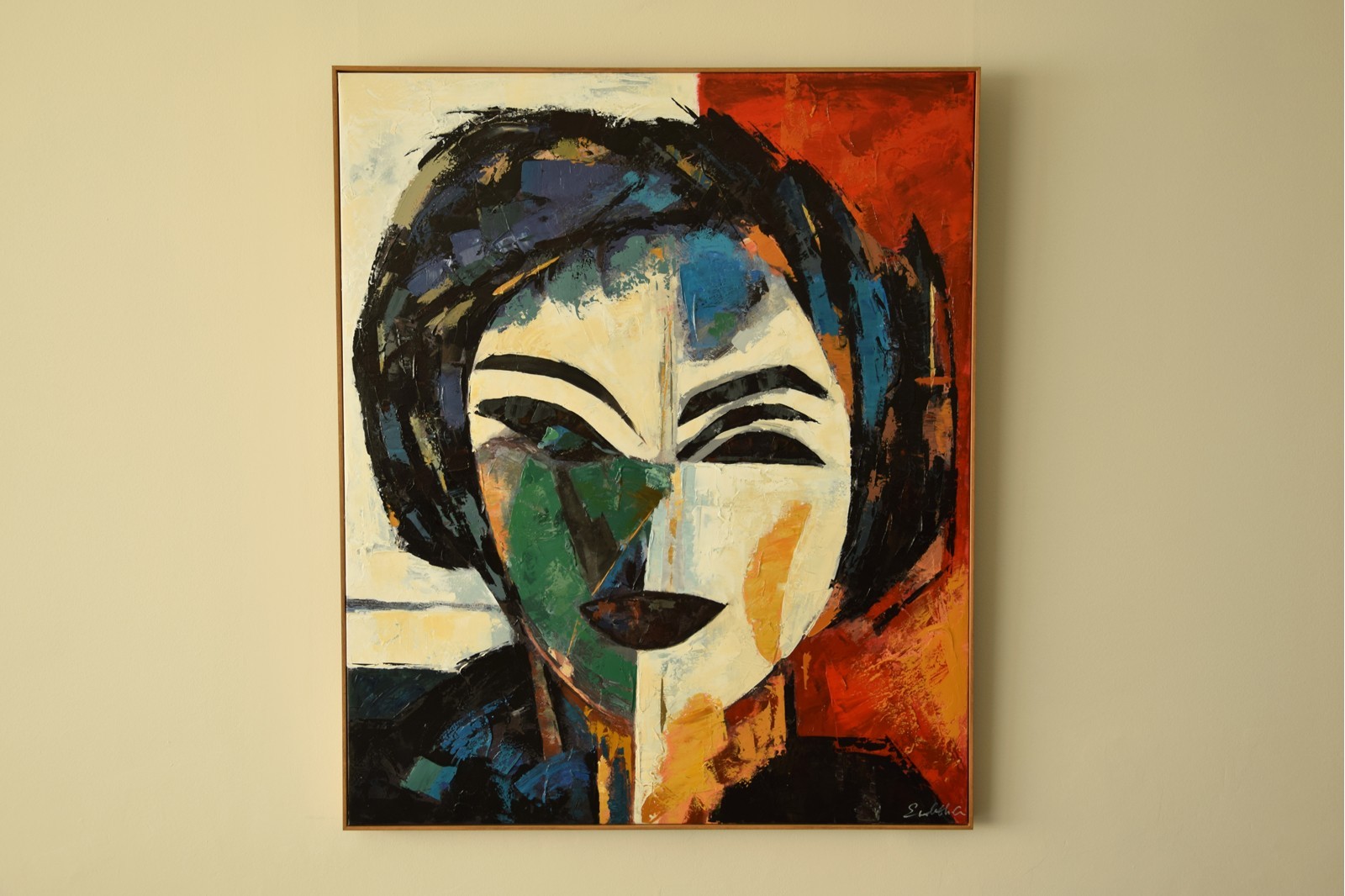 MODERN PAINTING WOMAN N1 WITH FRAME