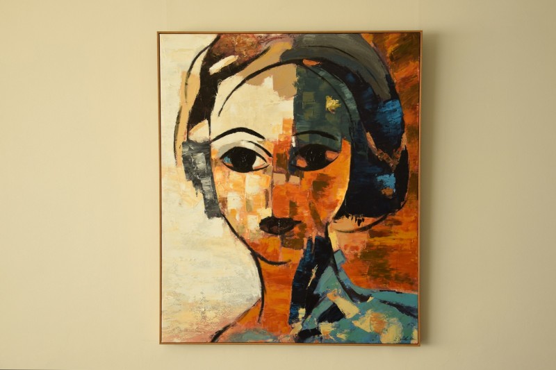 MODERN PAINTING WOMAN N2 WITH FRAME