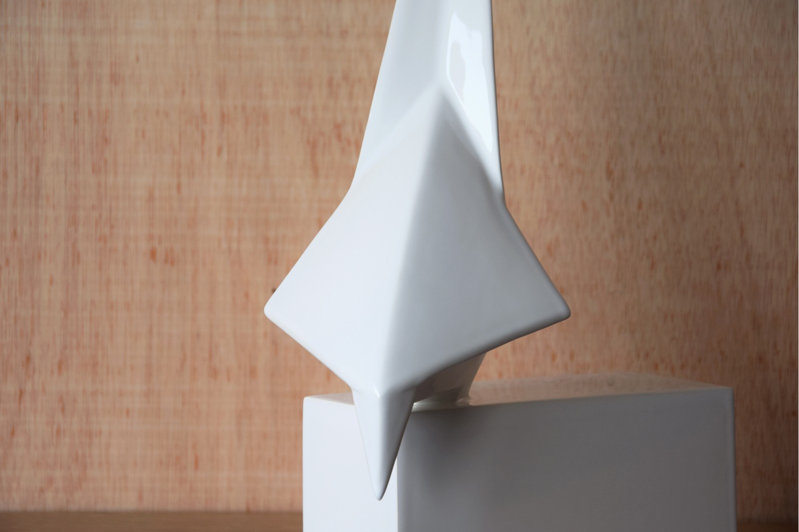 ORIGAMI BIRD COLLECTION. CERAMIC SCULPTURE WHITE GLOSSY