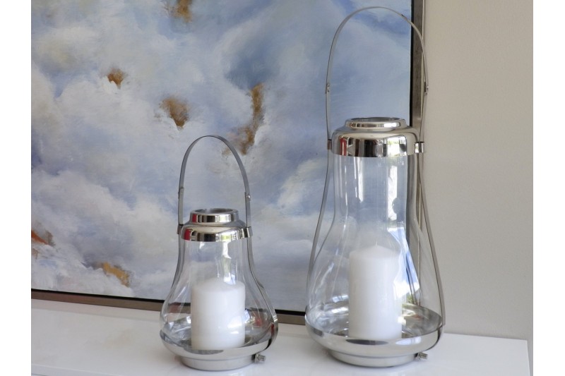 COLECCIÓN FAROL CANDIL. VIDRIO Y ACERO